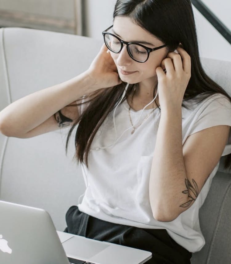 person using laptop